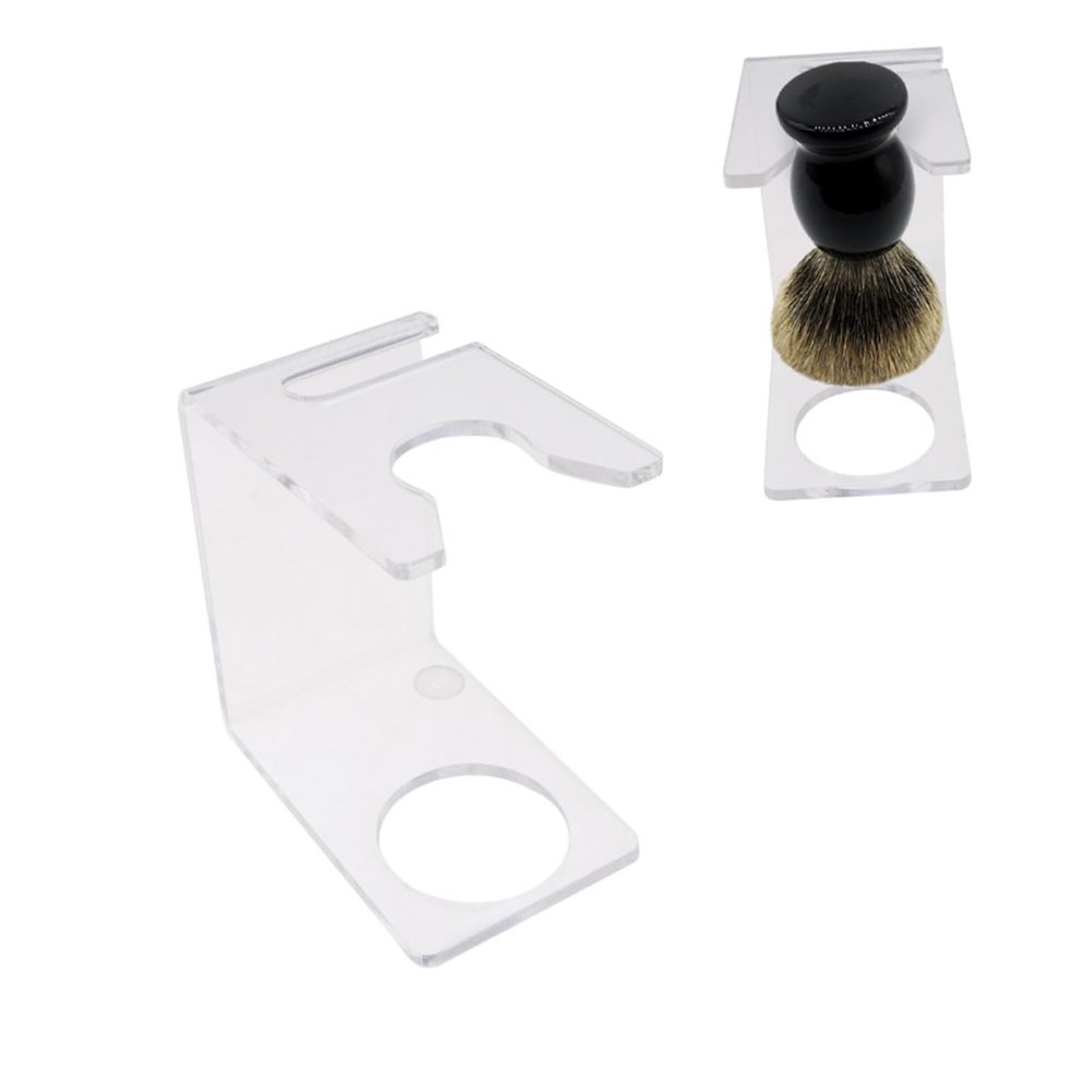 Beatifufu 2pcs Men's Transparent Mane Brush Rack Portable Brush Holder Minimalist Design for Home Travel Use Base for Drip Drying for Grooming Tools