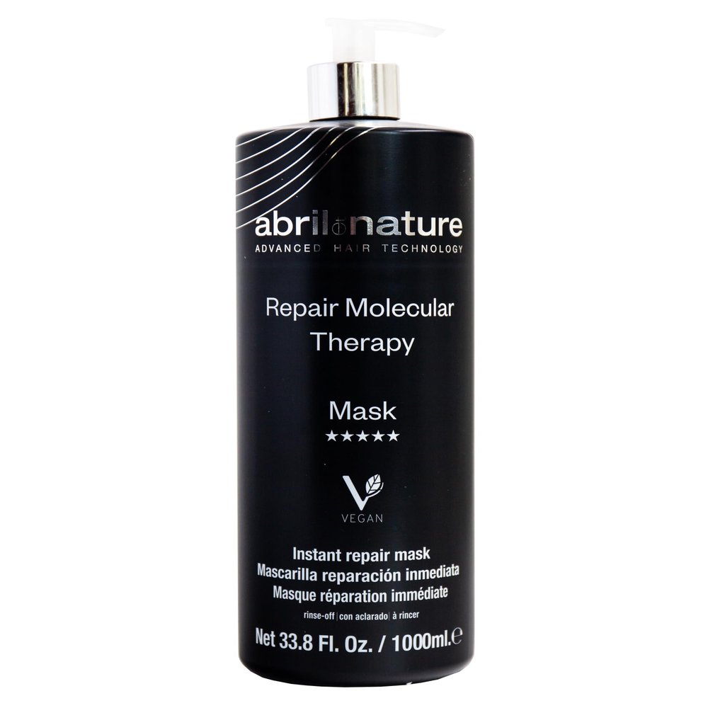 abril et nature - Professional Mask Molecular Therapy - For Damaged, Overprocessed, or Aging Hair - Restructures, Repairs, and Fills the Hair Fiber - Nourishing and Hydrating - Vegan - 1000 ml