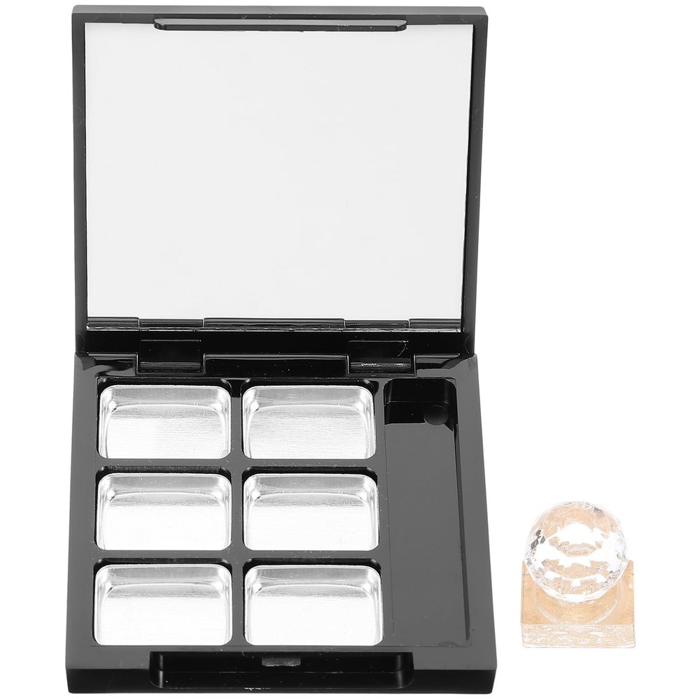 FOMIYES Portable Empty Box Packing Box for Diy Eyeshadow and Blush Compact 6-Cavity Makeup Palette for Travel and Storage