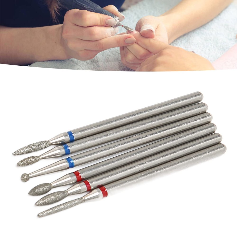 Nail Drill Bit, 6pcs Cuticle Remover Bit Cuticle Removal Manicure Portable Nail Drill Bit for Nail Art Manicure Pedicure Home Salon