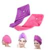 Beavorty 2pcs Ultra Absorbent Hair Turban Towels for Quick Drying Microfiber Hair Wraps Pink Purple Lightweight Lint- for Daily Use Travel and Gym view 4