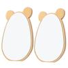 DOITOOL Desk Makeup Mirror Wooden Vanity Mirror Set of 2 Small Mirrors for Office Bedroom Dressing Table Makeup Mirrors view 1