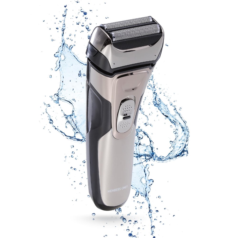 Members Only Foil Shaver, Lithium Metallic Cordless 2 Blade Electric Shaver, Precision Contouring, Pop-up Trimmer, LED Display, Waterproof Design (IPX6), USB Rechargeable