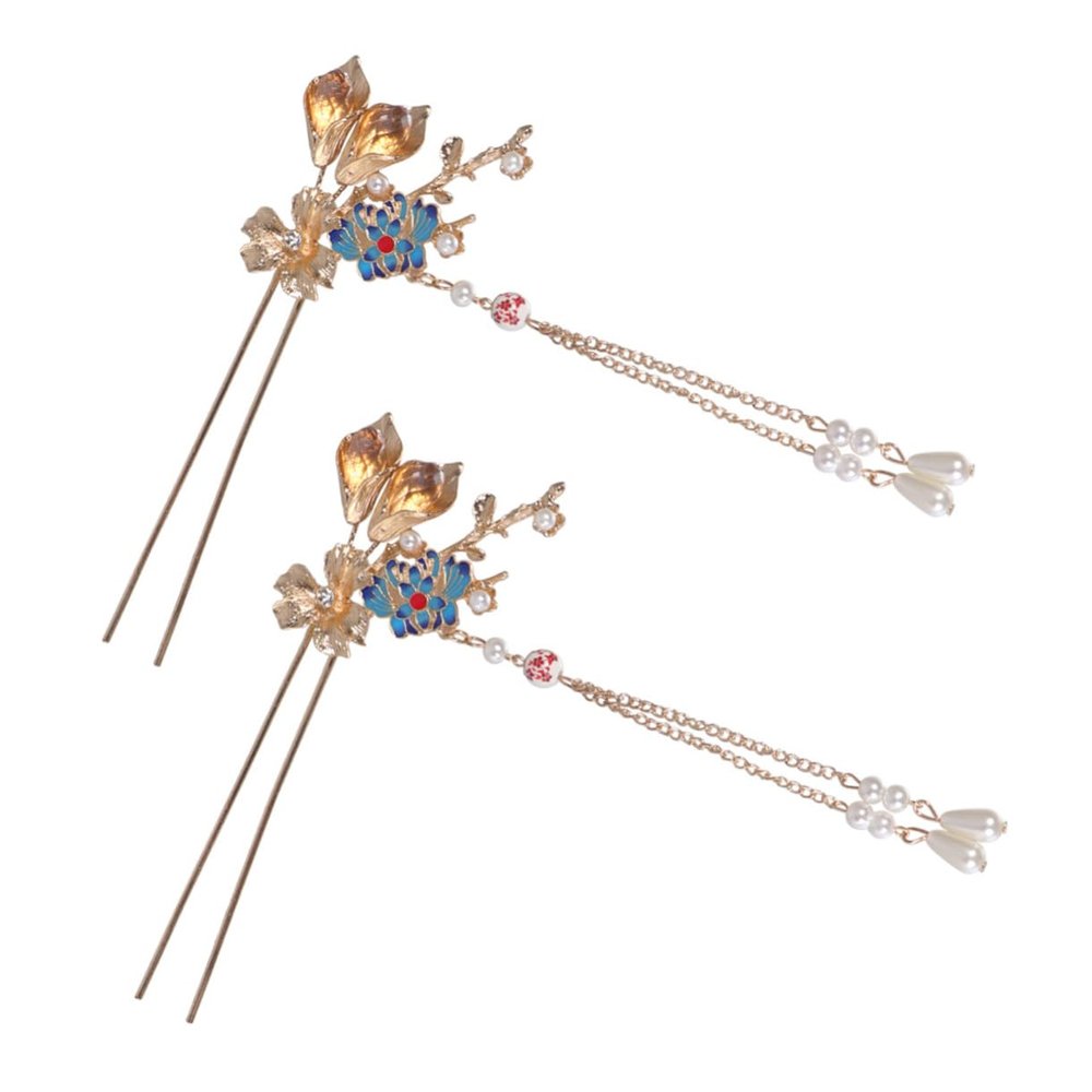 MERRYHAPY Unique Oriental Hair Pin Tassel Hairpin for Women Chinese Hairpins Alloy Hair Stick Stylish Accessory for Events