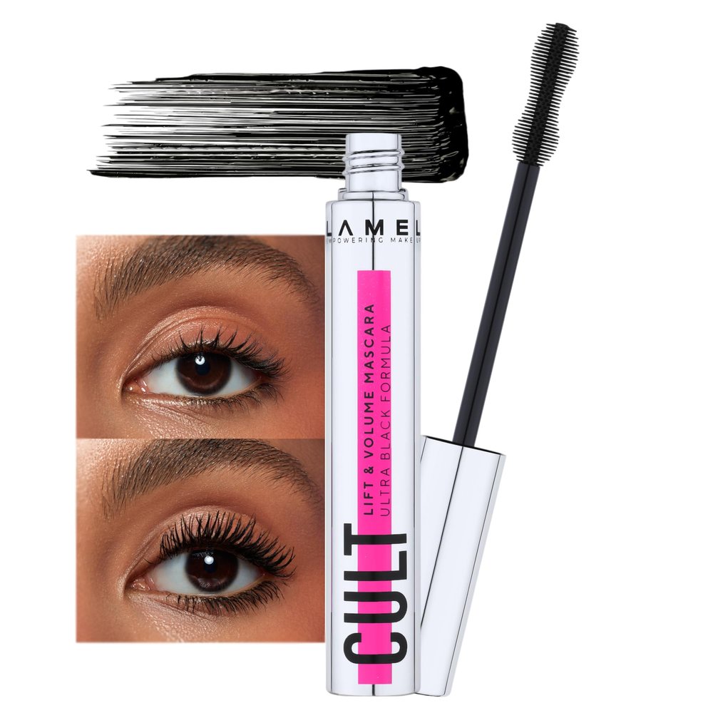 LAMEL Cult Lift & Volume Mascara Volumizing & Lifting, Smudge-Proof, Flake-Free, Deep Black Pigment Mascara - 401