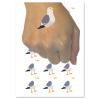 Standing Seagull Bird Temporary Tattoo Water Resistant Fake Body Art Set Collection - 54 1" Tattoos (1 Sheet) view 1