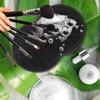 Balacoo Makeup Brush Cleaner Makeup Tool Cleaner Pad Cleaner Mat for Makeup Tools Makeup Tool Cleaning Pad Cleaner Mat for Makeup Brush Make up Cleaning Bowl, 16.80X10.80X0.80CM, Black view 3