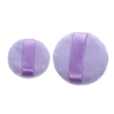 balacoo 2pcs Velour Makeup Puff for Loose Powder Double-sided Portable Round Design for Compact Travel Cosmetic Application