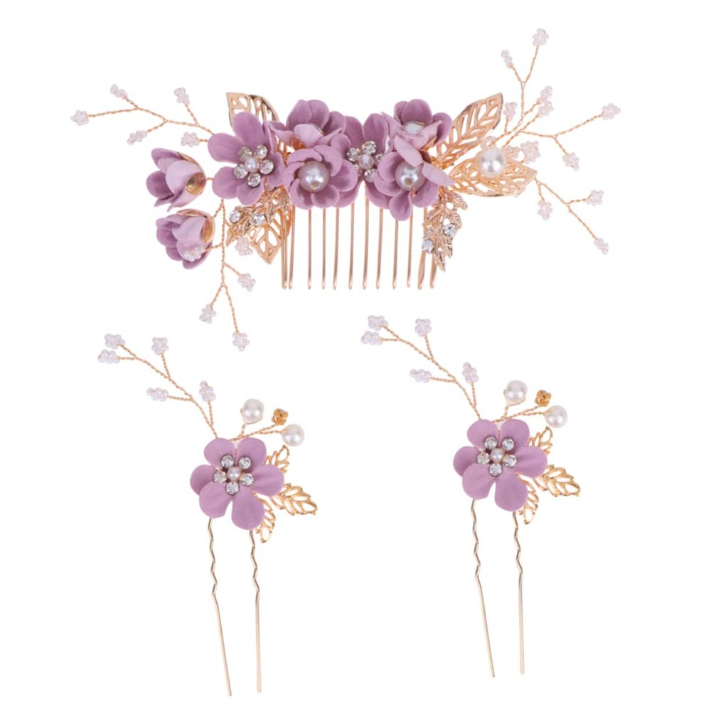 NOLITOY Elegant Bridal Hairpin Set 3pcs Wedding Headpiece Hair Comb for Bride's Special Occasion Party Prom