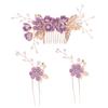 NOLITOY Elegant Bridal Hairpin Set 3pcs Wedding Headpiece Hair Comb for Bride's Special Occasion Party Prom view 1