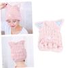 Beatifufu Cat Ear Quick Drying Towel for Hair Ultra-Absorbent Fast Hair Cap Lightweight Comfortable for Gym Travel Daily Use view 3