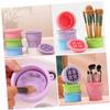 Housoutil Makeup Brush Cleaning Bowl Brush Cleaner Tool Brush Cleaning Pad for Safe Use view 4