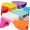 Beatifufu Silicone Makeup Brush Cleaner Egg Handheld Cleaning Tool for Cosmetic Brushes Easy to Use and Clean for Home and Travel Black view 2