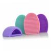 Beatifufu Silicone Makeup Brush Cleaner Egg Handheld Cleaning Tool for Cosmetic Brushes Easy to Use and Clean for Home and Travel Black view 4