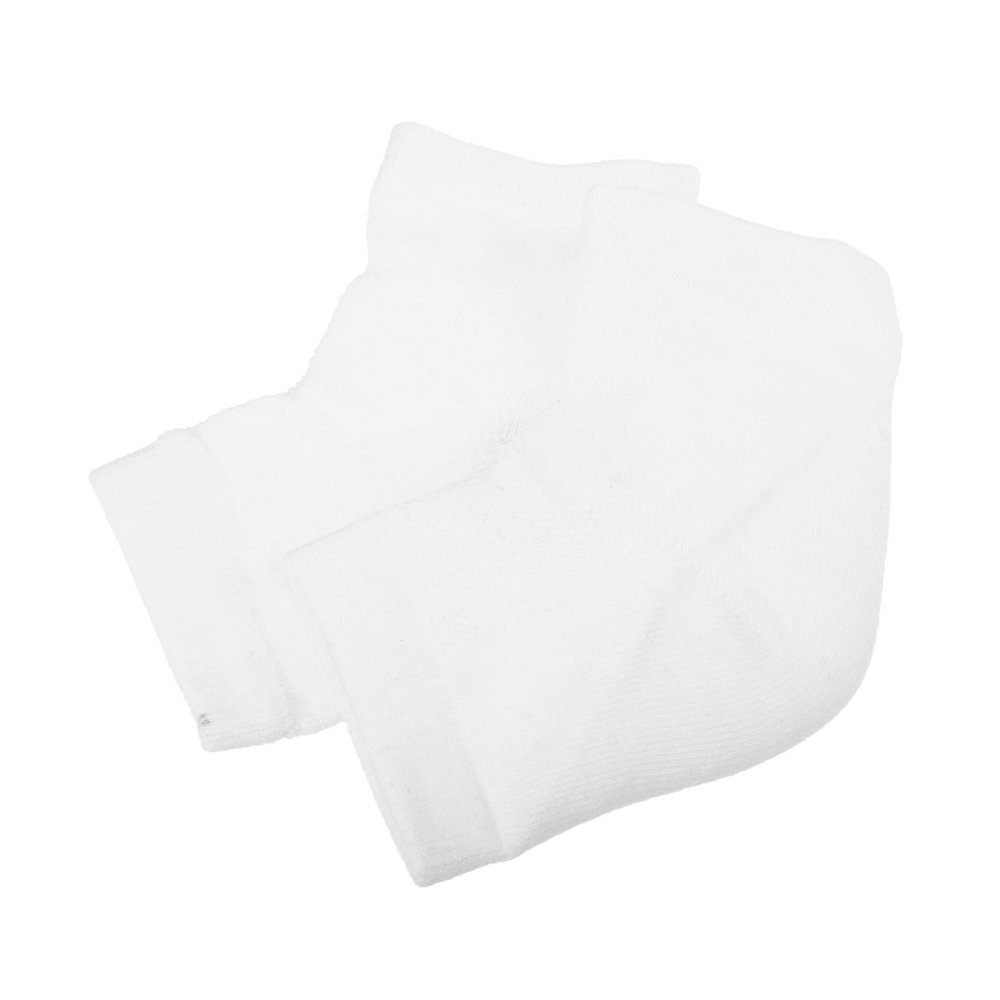 NOLITOY Gel Cotton Moisturizing Heel Socks for Cracked Feet Toeless Design Spa Socks for Dry Skin Comforting Gel Lining for Fast Healing and Hydration White Color