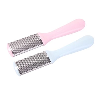 Beatifufu 2pcs Foot Grater Heel Scrubber Pink Heel Foot Remover Stainless Steel Scrubber Pumices Metal Pedi Stainless Steel File Tools Peeler Exfoliating