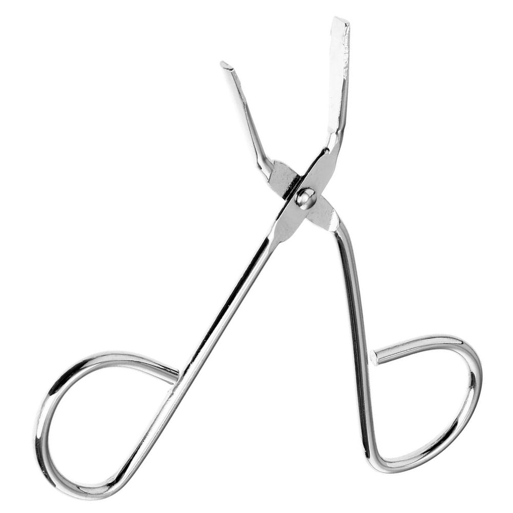 DOITOOL Scissors Shaped Tweezers Straight Tip Silver Eyebrow Tweezer Stainless Steel Material 8.5cm for Facial Eyebrow Hair Removal