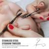 DOITOOL Scissors Shaped Tweezers Straight Tip Silver Eyebrow Tweezer Stainless Steel Material 8.5cm for Facial Eyebrow Hair Removal view 4