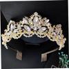 Beavorty 1pc Leaf Modeling Headdress for Bride Elegant Korean Style Wedding Accessory Rhinestones for Bridal Parties Photography and Special Occasions view 2