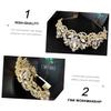 Beavorty 1pc Leaf Modeling Headdress for Bride Elegant Korean Style Wedding Accessory Rhinestones for Bridal Parties Photography and Special Occasions view 3