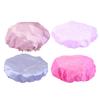 balacoo 4PCS Dual-Layer Waterproof Satin Bath Caps for Women Reusable Hair Styling Shower Caps Hair Salon Protector for Bathing view 1