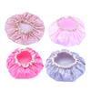 balacoo 4PCS Dual-Layer Waterproof Satin Bath Caps for Women Reusable Hair Styling Shower Caps Hair Salon Protector for Bathing view 4