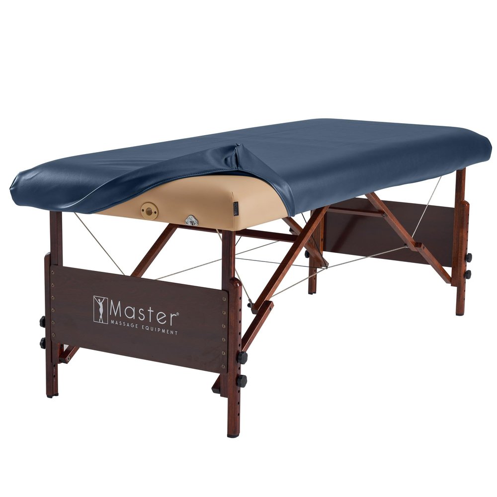 Master Massage Rectangular Universal Fabric Fitted PU Vinyl Leather Ultra-Durable Massage Table Protection Cover for Massage Beds Lash Bed, 28 to 33 Wide, Royal Blue