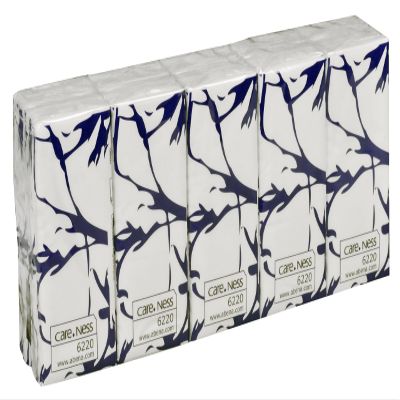 Paper tissues, ABENA Care-Ness Excellent, 3 layers, 20.7x21cm, white, 100% Cellulose, Case of 30 Packs