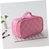 1pc Rhombus Cosmetic Bag Handbags Makeup Bags Canvas Makeup Pouch Travel Makeup Bag Mirror Portable, Pink, 23x14x10cm view 3