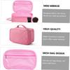 1pc Rhombus Cosmetic Bag Handbags Makeup Bags Canvas Makeup Pouch Travel Makeup Bag Mirror Portable, Pink, 23x14x10cm view 4