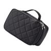 1pc Rhombus Cosmetic Bag Handbags Makeup Bags Canvas Makeup Pouch Travel Makeup Bag Mirror Portable, Black, 23x14x10cm view 1