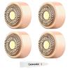 Replacement Heads Generation 3 Compatible with Flawless Facial Hair Remover Ring Light Version,New Version Replacement Blades for Flawless Replacement Heads Gen 3,18 Karat Gold-Plated Head,4 Pack. view 1