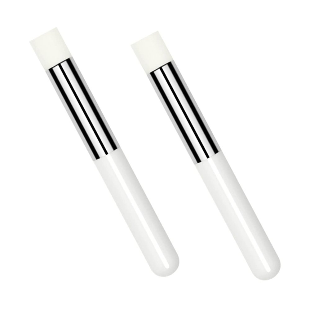 Balacoo 2pcs Concealer Brush Lip Brush Wand Eyeshadow Smudge Applicator Eyeliner Smudger Lipstick for Women Eyes Crease Shader Lip Women Lip Brush White Make up Miss Abs Mousse, 10.1x1.1cm