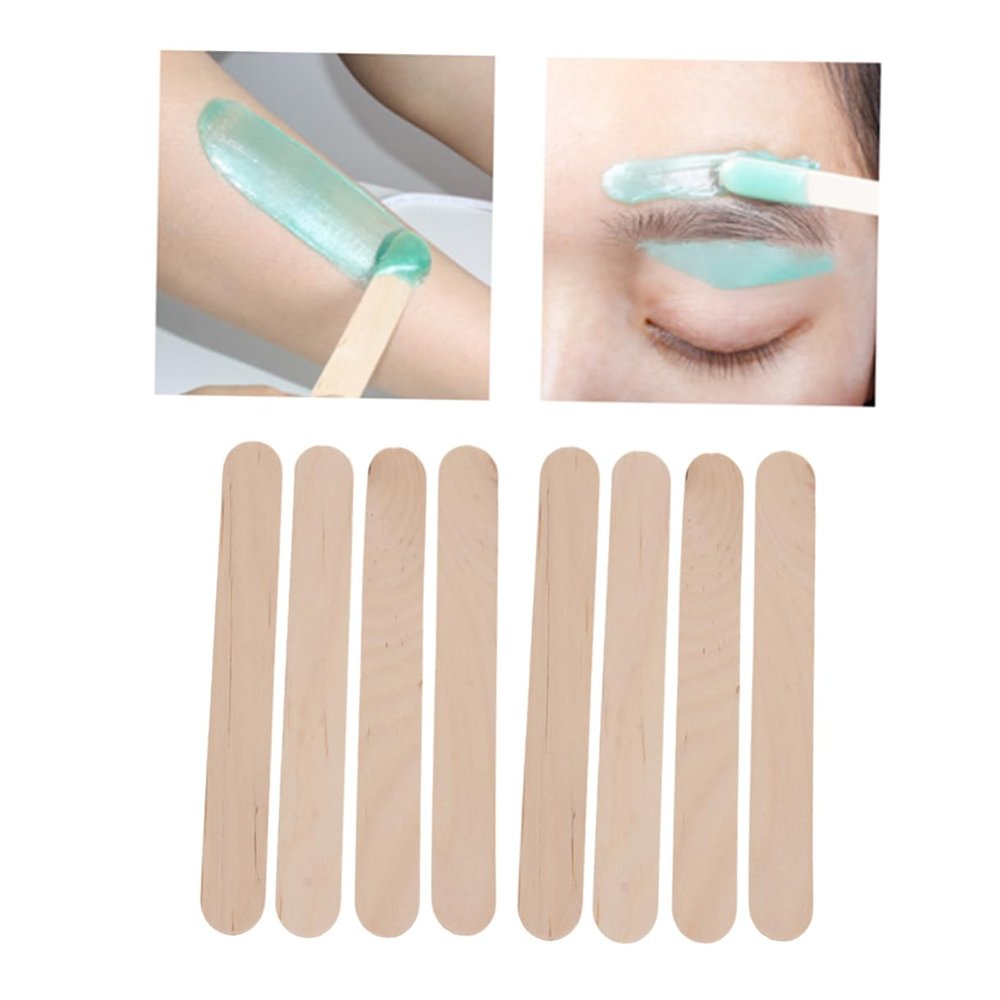 balacoo 50pcs Wax Applicator Sticks for Hair Removal Wooden Spatula Tongue Depressors Safe Easy Use for Salons and Home Waxing