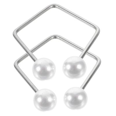 Balacoo 2pcs Dimple Trainer Face Dimple Shaper Face Exerciser Metal Trainer Facial Tool Facial Dimple Maker Facial Exerciser Stainless Steel Plus Imitation Pearls The Face Former, 3.70X2.70X0.60CM