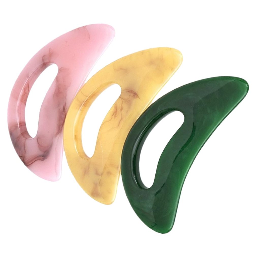 balacoo 3pcs Gua Sha Body Scraping Boards Face Massage Tool for Skin Care Lightweight Resin with Curved Design for Relaxation and Puffiness Reduction Great Women