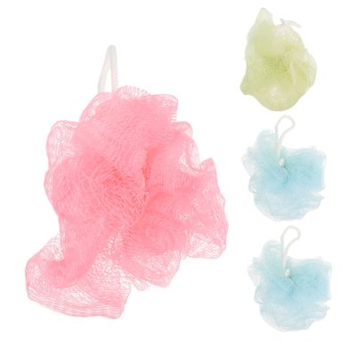 Angoily 4pcs Bath Mesh Pouf Exfoliating Shower Sponge Balls for Cleansing and Eco-Friendly Nylon Material Random Colors and Styles Spa and Relaxation