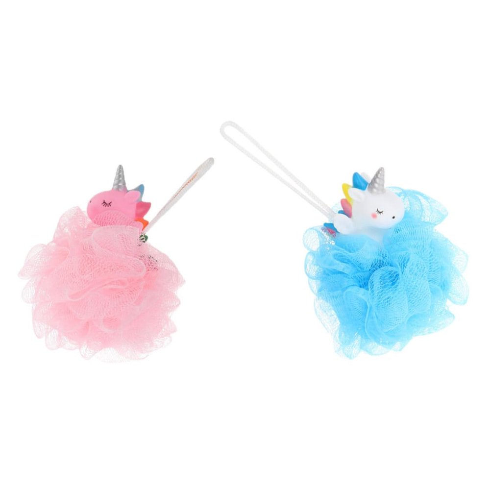 Angoily 2pcs Unicorn Bath Ball Cleaning Sponge Unicorns Bathing Shower Balls Exfoliating Loofah Accessories for Kids Shower Loofah Sponge Mesh PVC Body Wash Aldult Man Pink