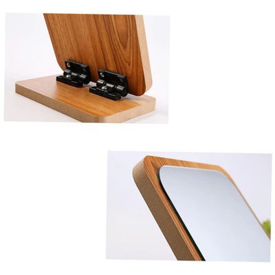 DOITOOL Foldable Makeup Mirror Large Desktop Mirror Wooden Frame Vanity Mirror for Daily Use Stylish Design