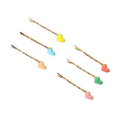 balacoo 6pcs Heart Hair Clips Bobby Pins for Girls Stylish Decorative Hairpins for Parties and Banquets Elegant Love Heart Design Hair Accessories