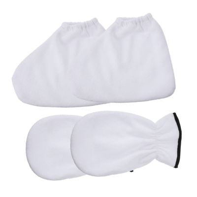 NOLITOY 4pcs Paraffin Wax Hand and Foot Cover Moisturizing Mitts and Booties for for Home Use and Beauty Salons Enhances Moisturizer Effect Fits