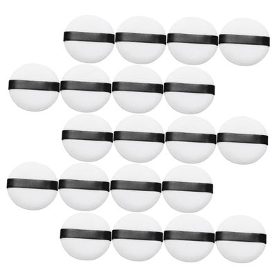 Angoily 20pcs Comfortable Makeup Powder Puff Soft Velour Applicators for Loose Pressed Powders Compact and Easy to Carry for Girls Makeup Routine