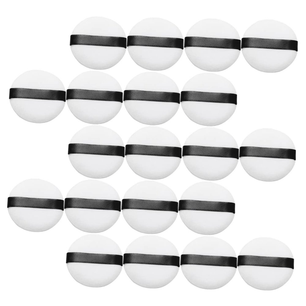 Angoily 20pcs Comfortable Makeup Powder Puff Soft Velour Applicators for Loose Pressed Powders Compact and Easy to Carry for Girls Makeup Routine