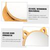 DOITOOL Portable Wooden Vanity Mirror Foldable Travel Mirror for Desk Makeup Bathroom Small Cat Shape Mirror Surface view 3