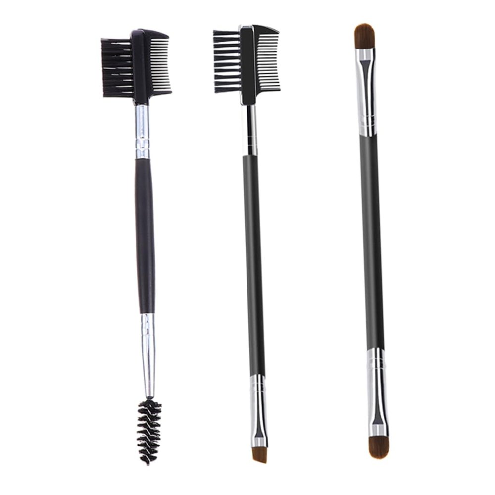 Angoily 3pcs Spiral Eyelash Brush Double-headed Eyebrow Comb Dual Use Makeup Tool for Comfortable Skin Touch Easy to Clean for Women