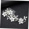Angoily Bridal Hair Comb with Pearl and Rhinestone Accents Elegant Flower Leaf Design Hair Accessories for Weddings Suitable for Brides and Bridesmaids Versatile for Updos and Half-up view 2