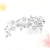 Angoily Bridal Hair Comb with Pearl and Rhinestone Accents Elegant Flower Leaf Design Hair Accessories for Weddings Suitable for Brides and Bridesmaids Versatile for Updos and Half-up view 3