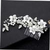 Angoily Bridal Hair Comb with Pearl and Rhinestone Accents Elegant Flower Leaf Design Hair Accessories for Weddings Suitable for Brides and Bridesmaids Versatile for Updos and Half-up view 4
