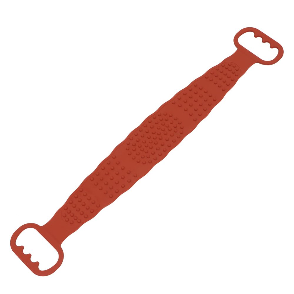 Angoily Silicone Bath Scrubber Strap Exfoliating Back Brush for Deep Cleaning Double-sided Massage Towel Suitable for All Skin Types Easy to Hang and Store Random Color