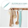 Angoily Silicone Bath Scrubber Strap Exfoliating Back Brush for Deep Cleaning Double-sided Massage Towel Suitable for All Skin Types Easy to Hang and Store Random Color view 2